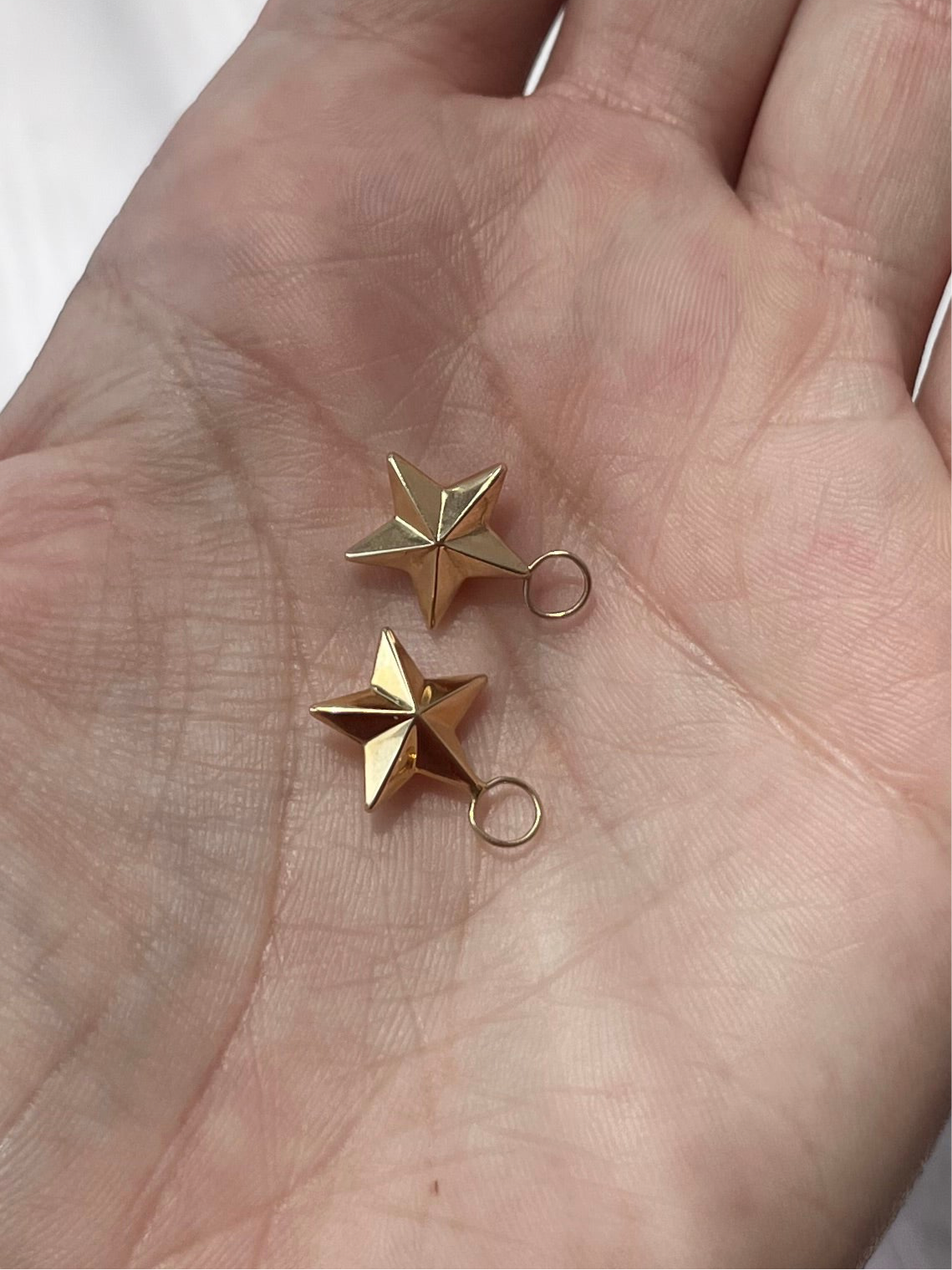 14k Star Hoop Charms