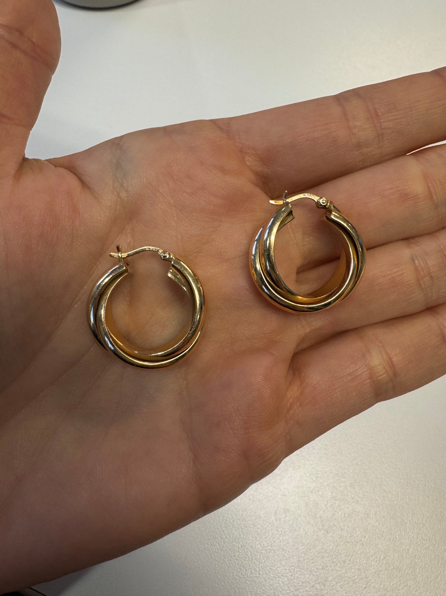 14k Interlocking Gold Hoops