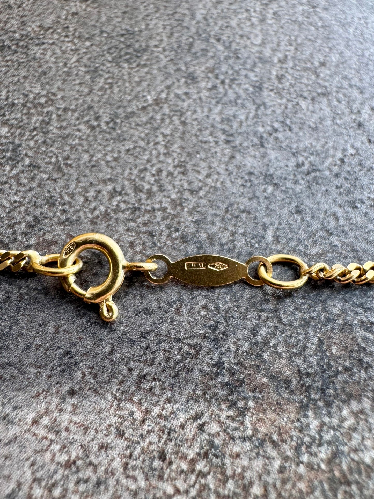 18k Mini Curb Chain, solid links, Italian