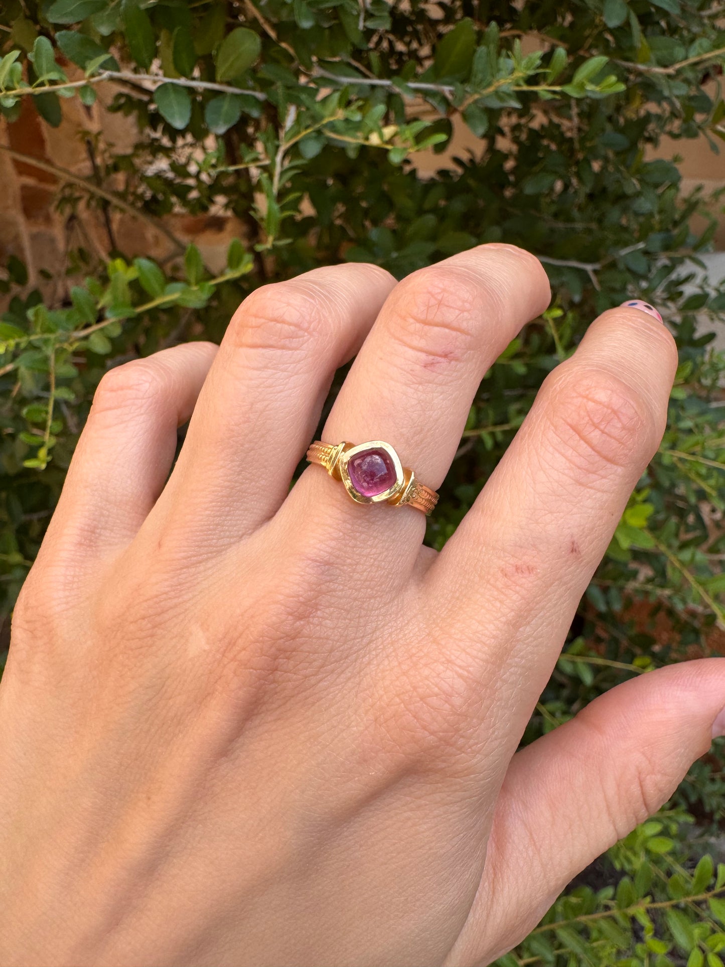 14k Tourmaline Cabochon, size 6.25