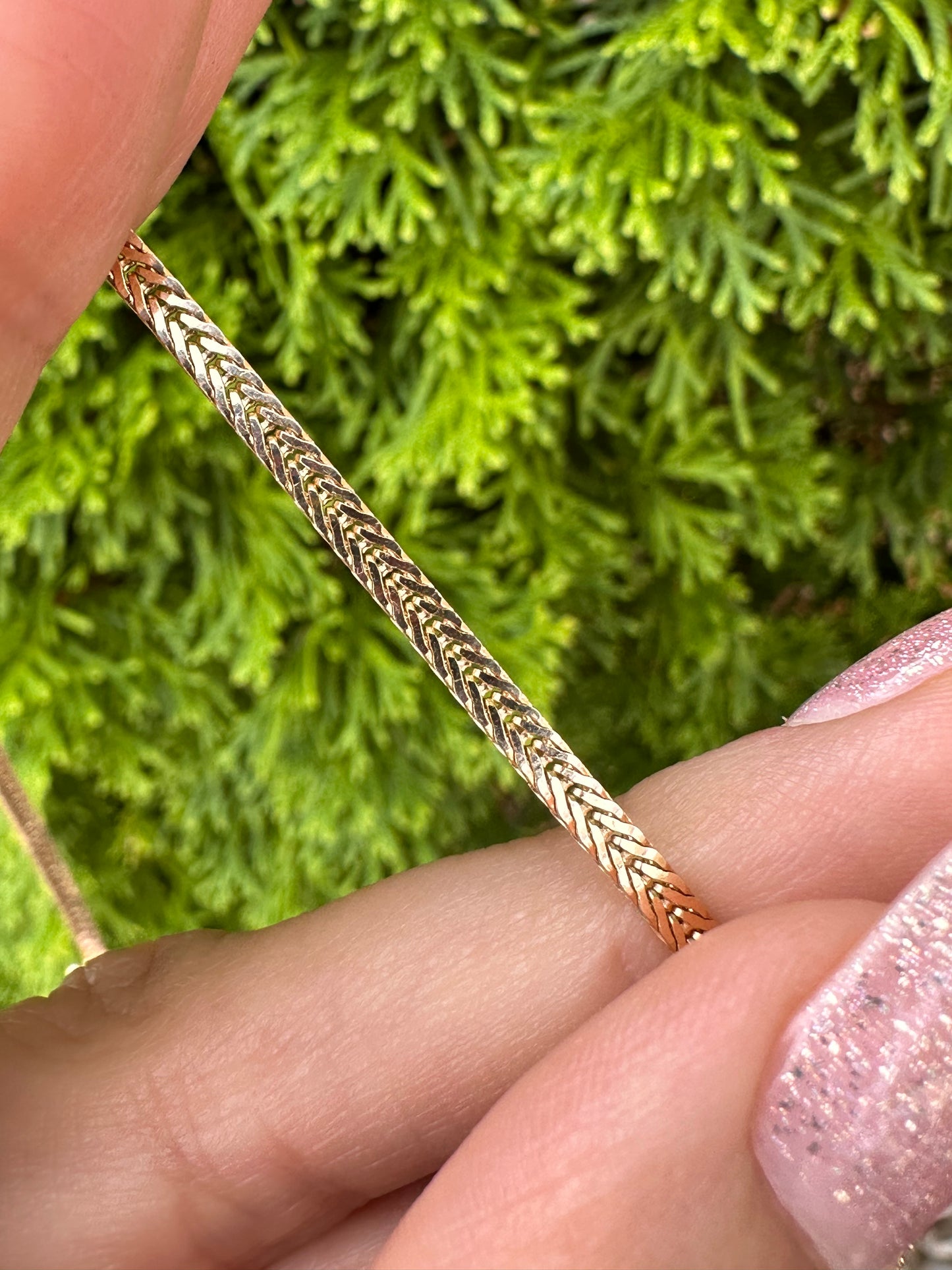 14k Chevron Diamond Chain, 17”