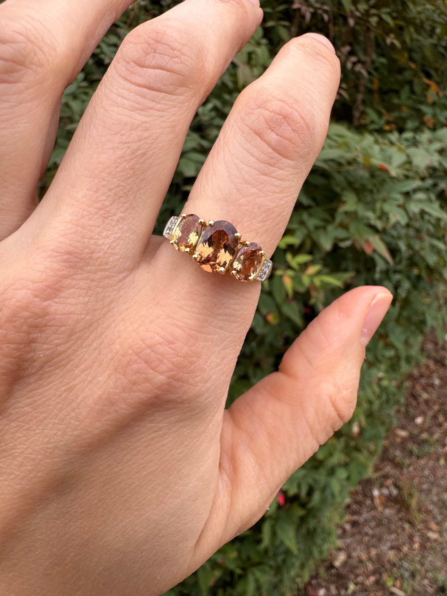 14k Chocolate Gemstone Ring, size 7