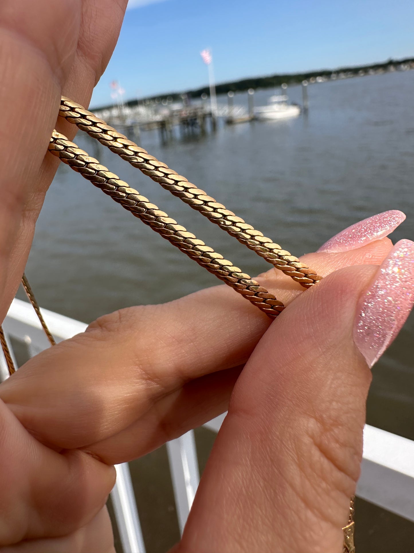 14k Ruby Heart Curb-17”