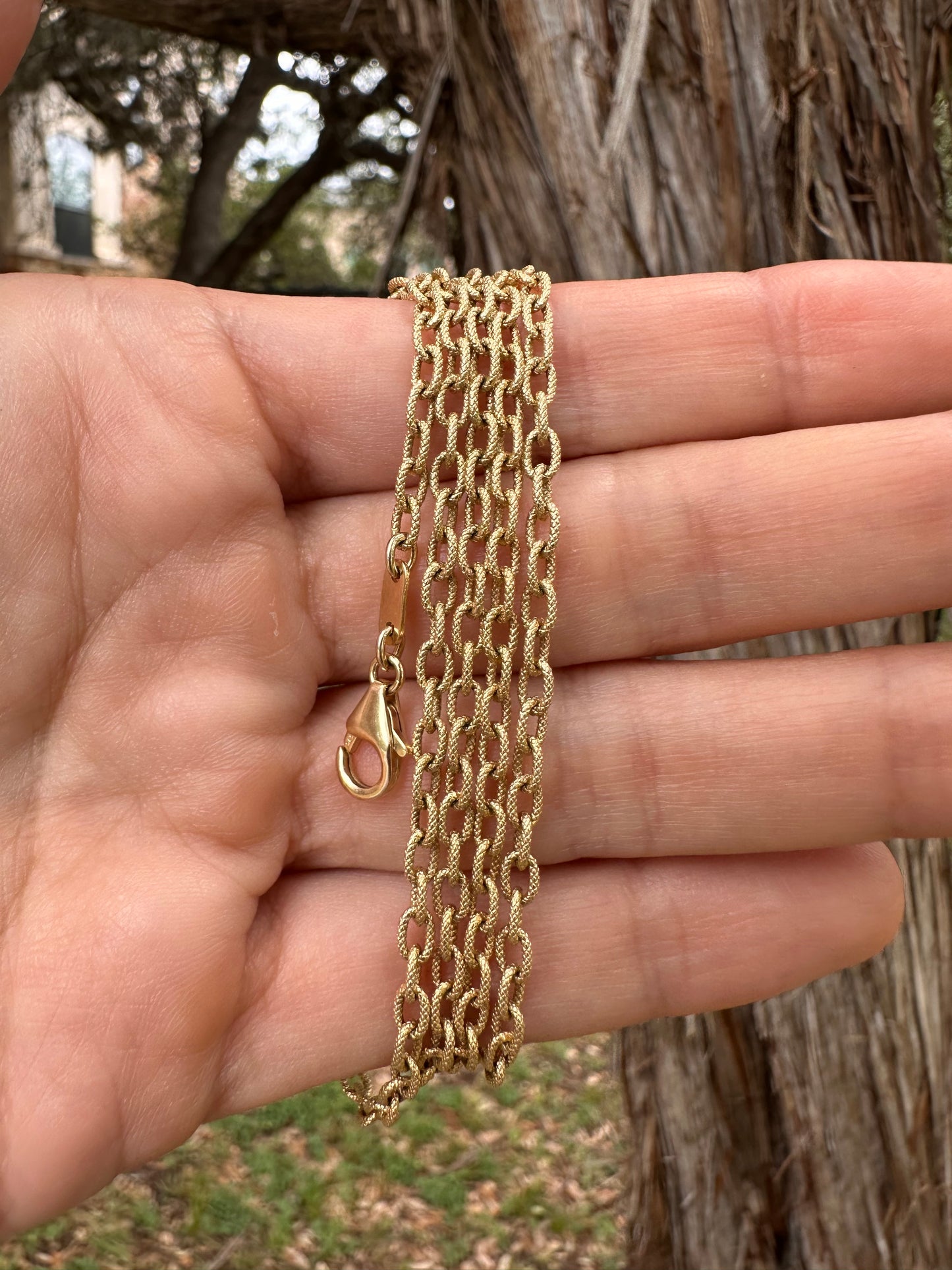 14k paperclip chain-30"