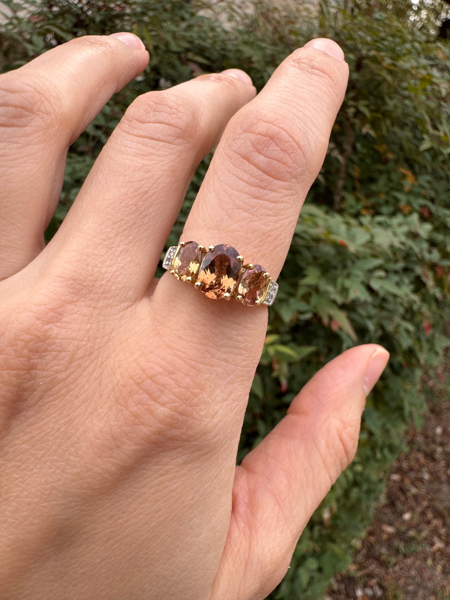 14k Chocolate Gemstone Ring, size 7