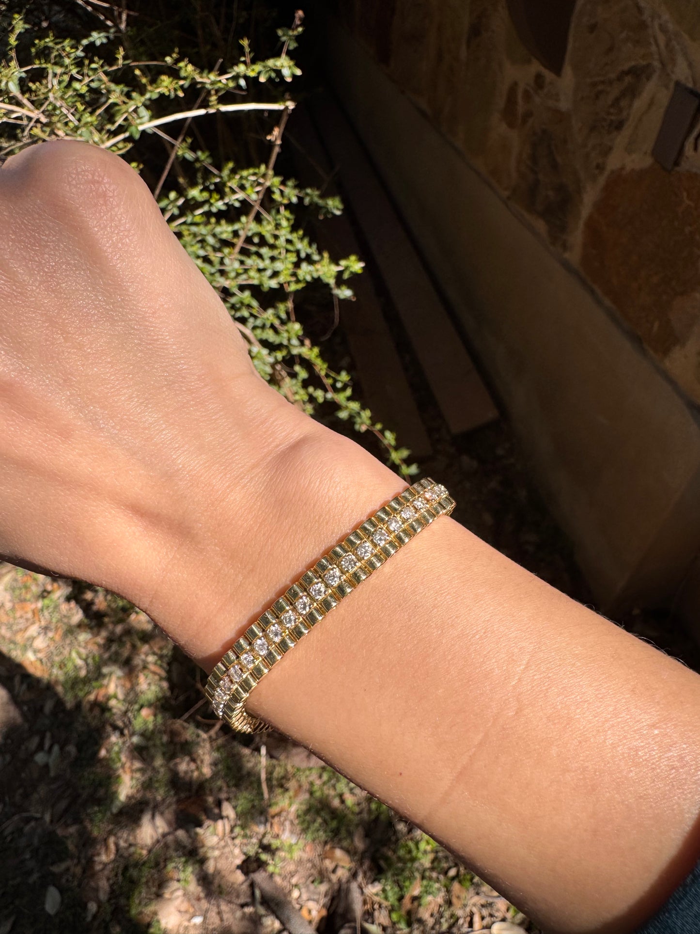 14k Rolex Style Bracelet, 2 ctw diamonds