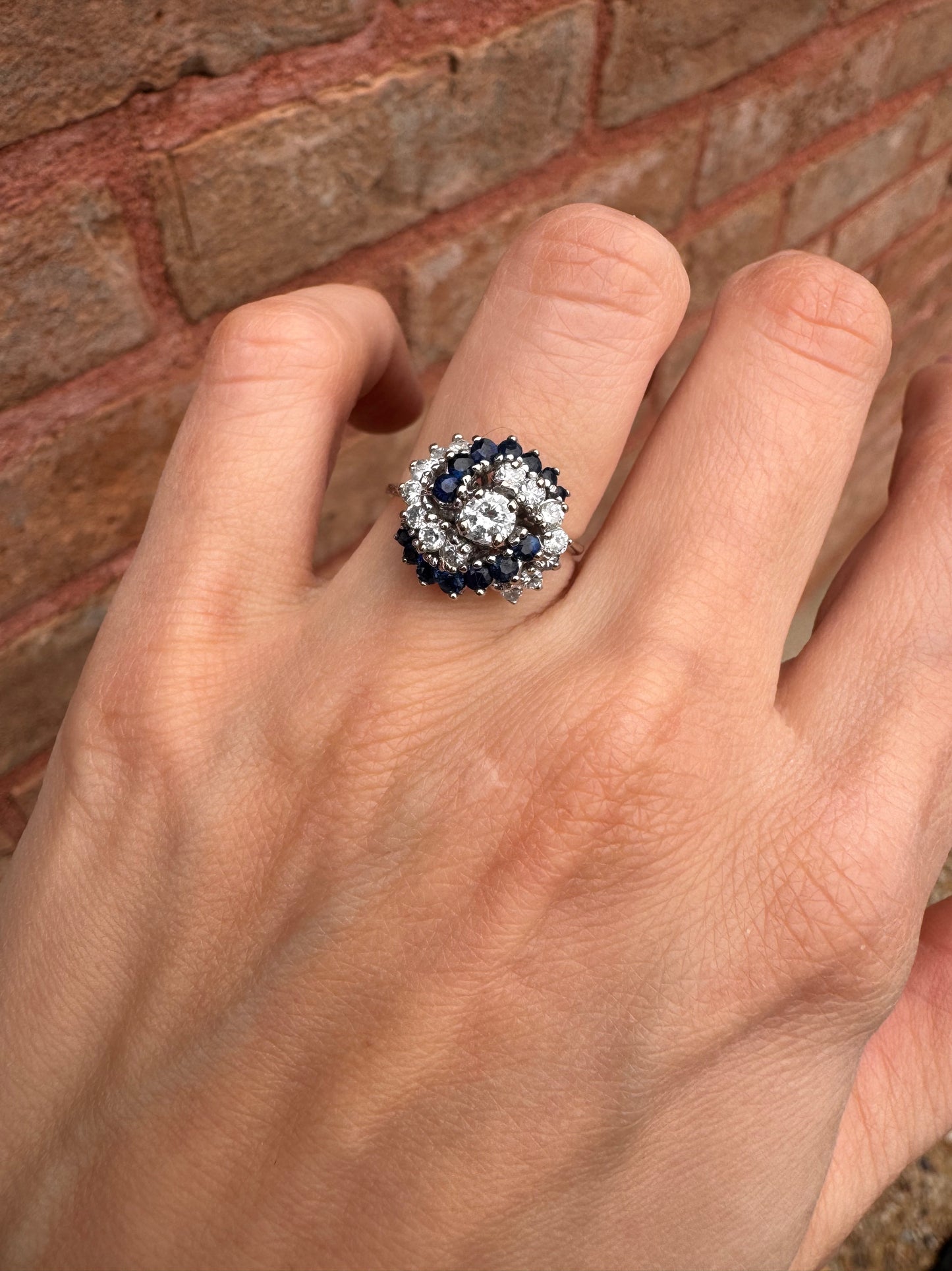 14k Sapphire and Diamond Ring, size 5.25