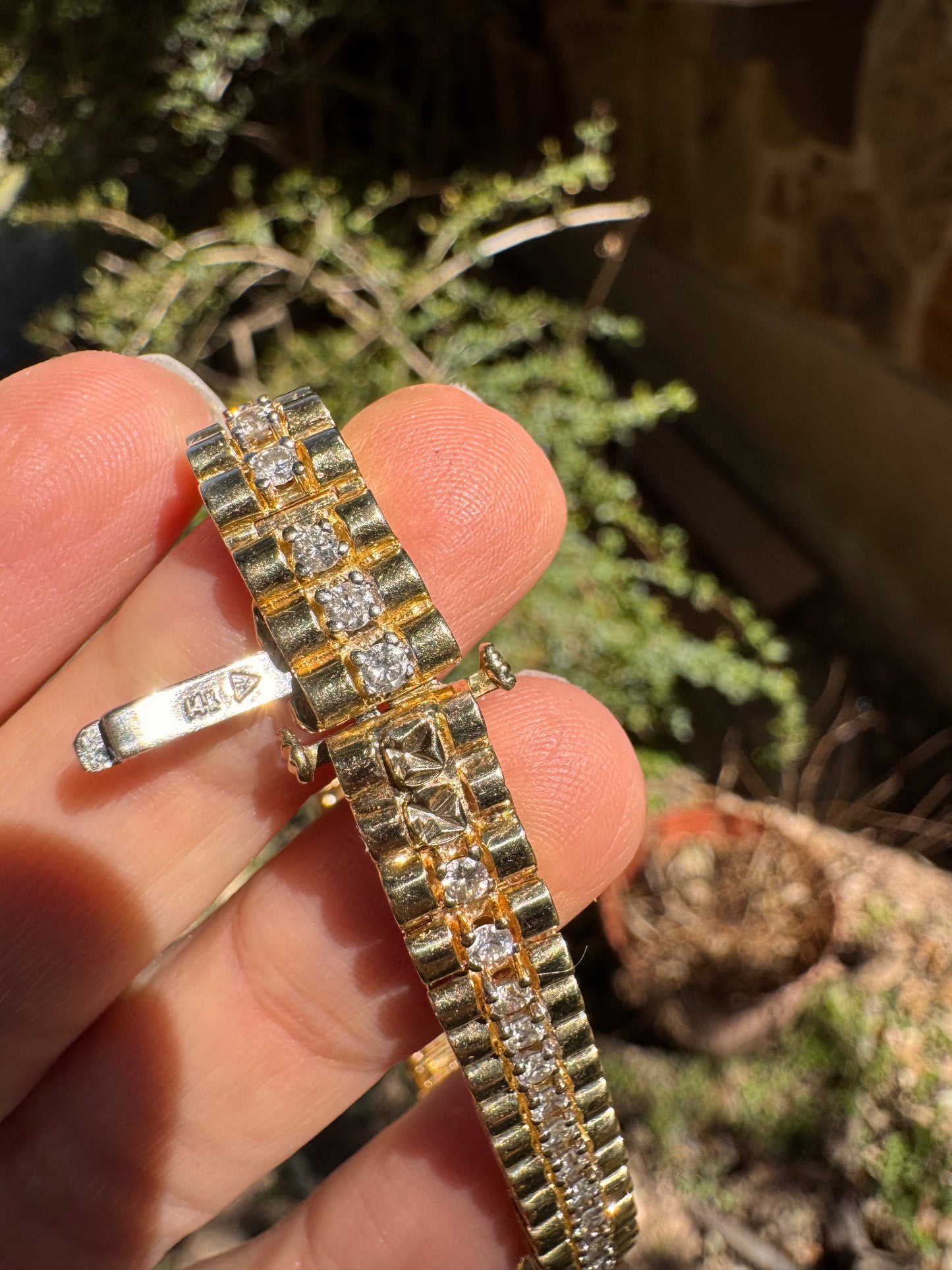 14k Rolex Style Bracelet, 2 ctw diamonds