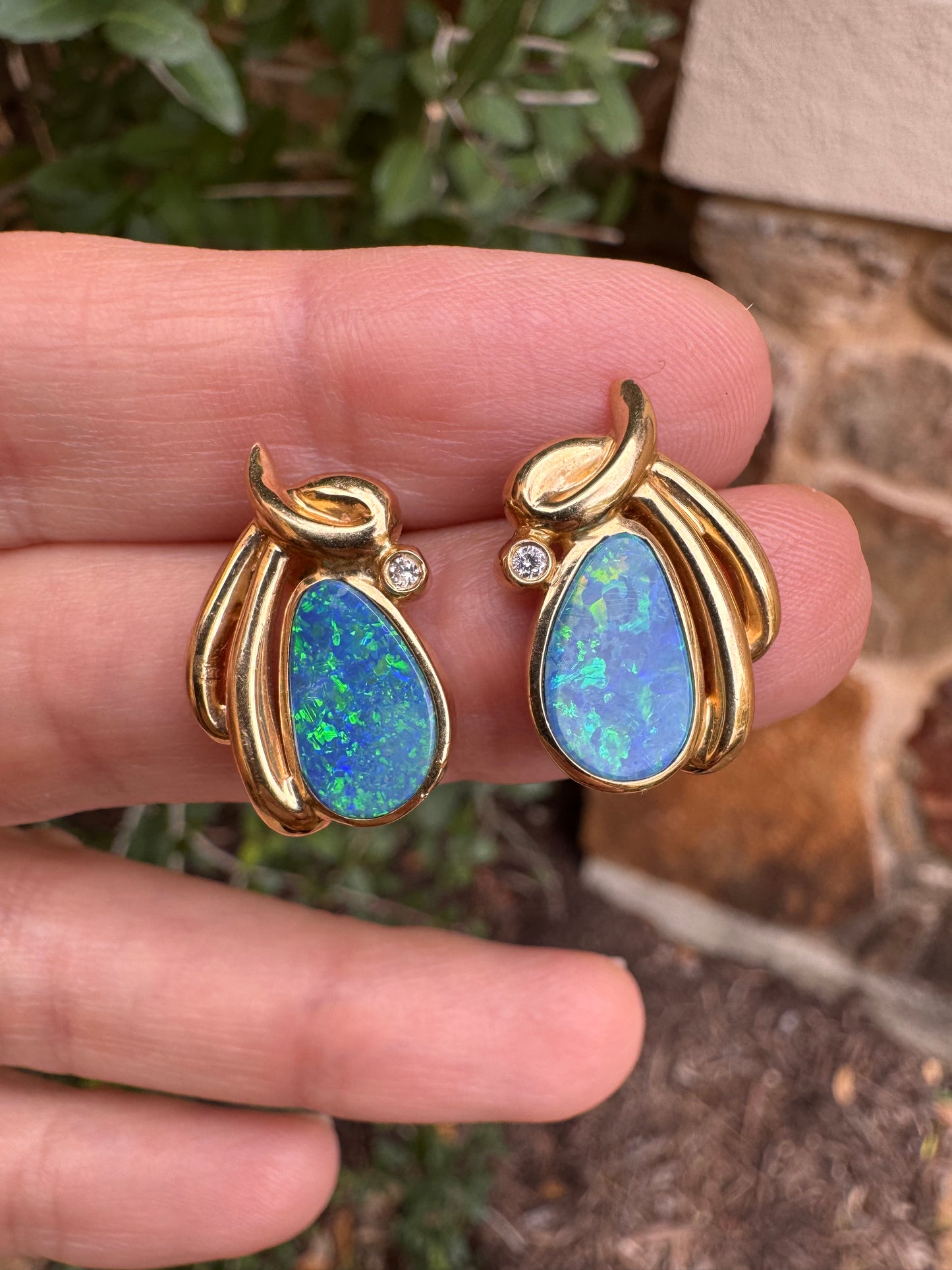 14k Opal Studs