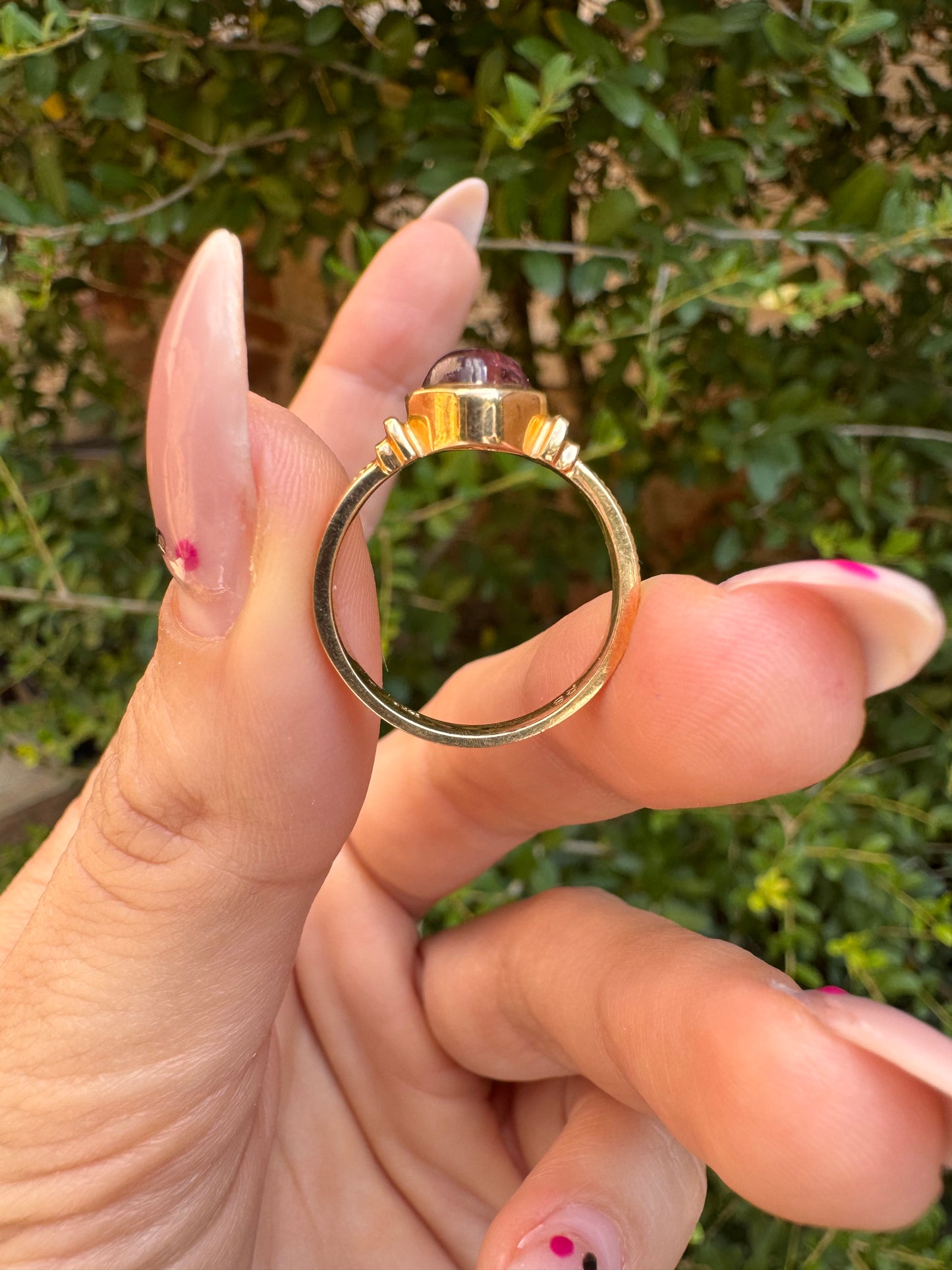 14k Tourmaline Cabochon, size 6.25