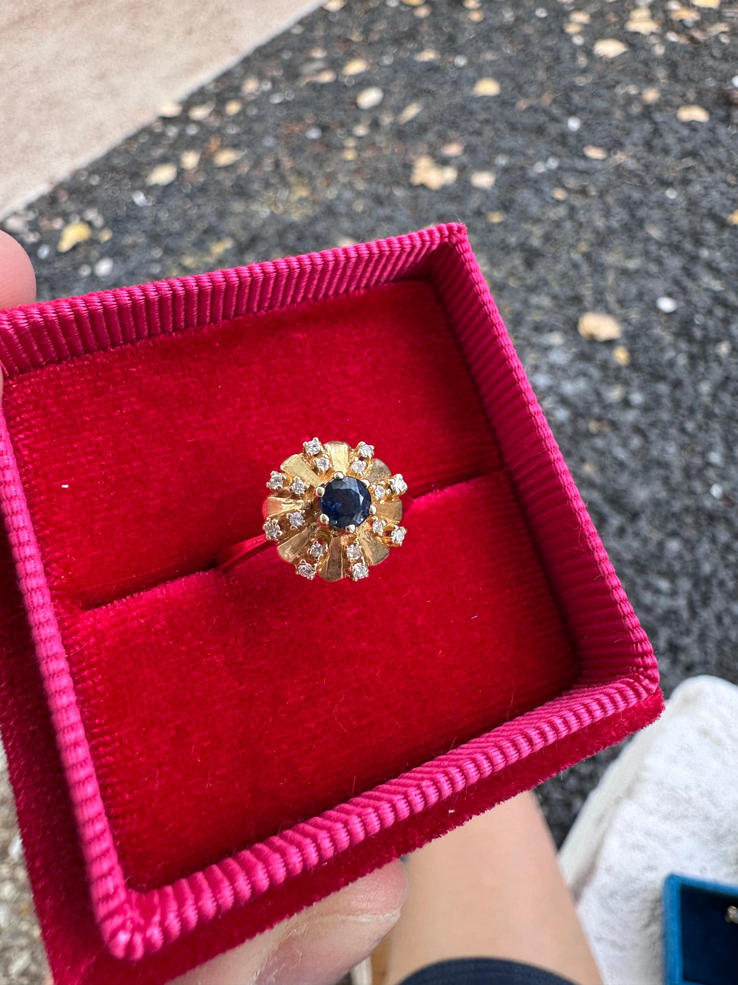 14k Sapphire and Diamond Cocktail Ring