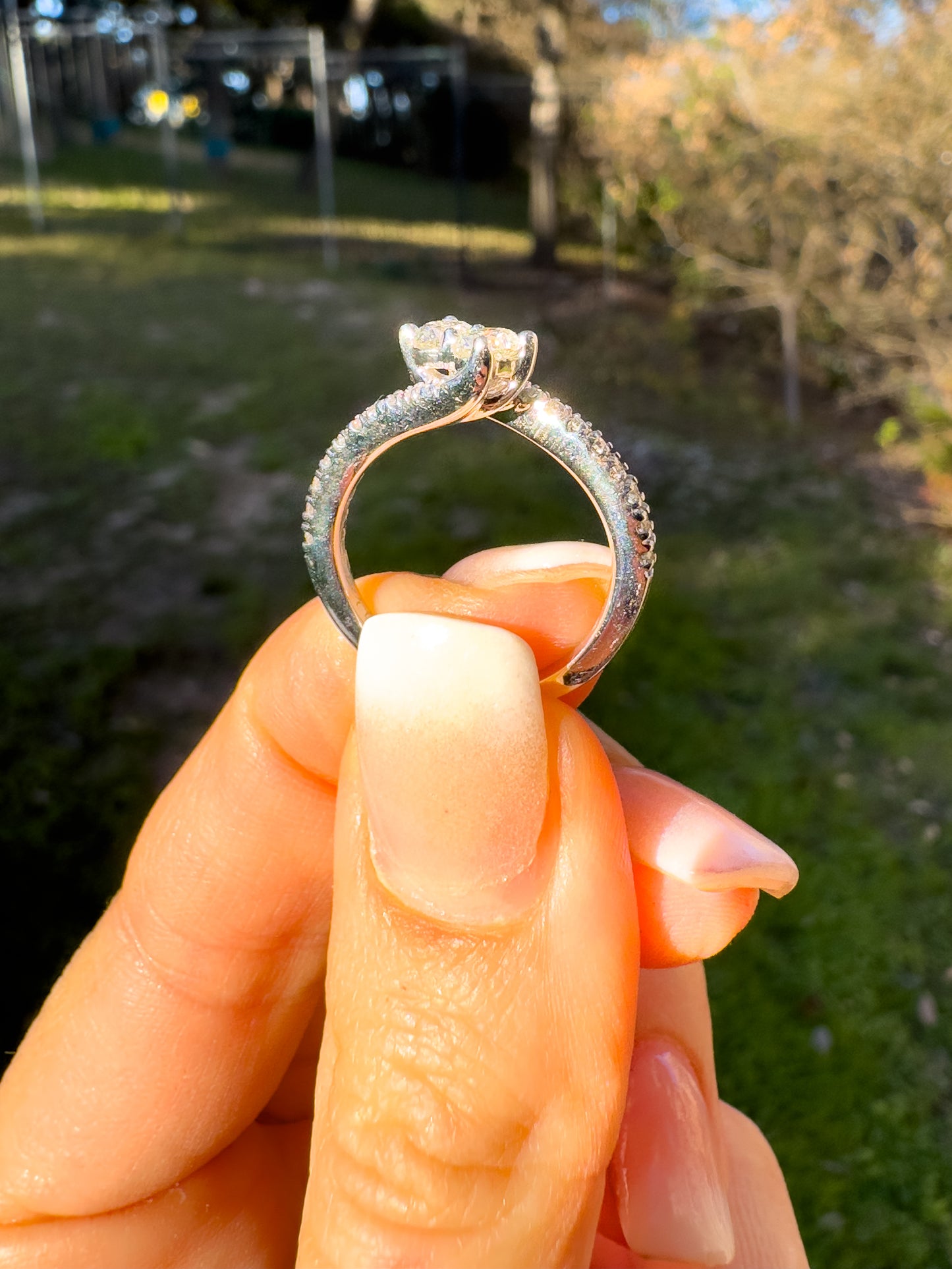 14k white gold toi et moi ring
