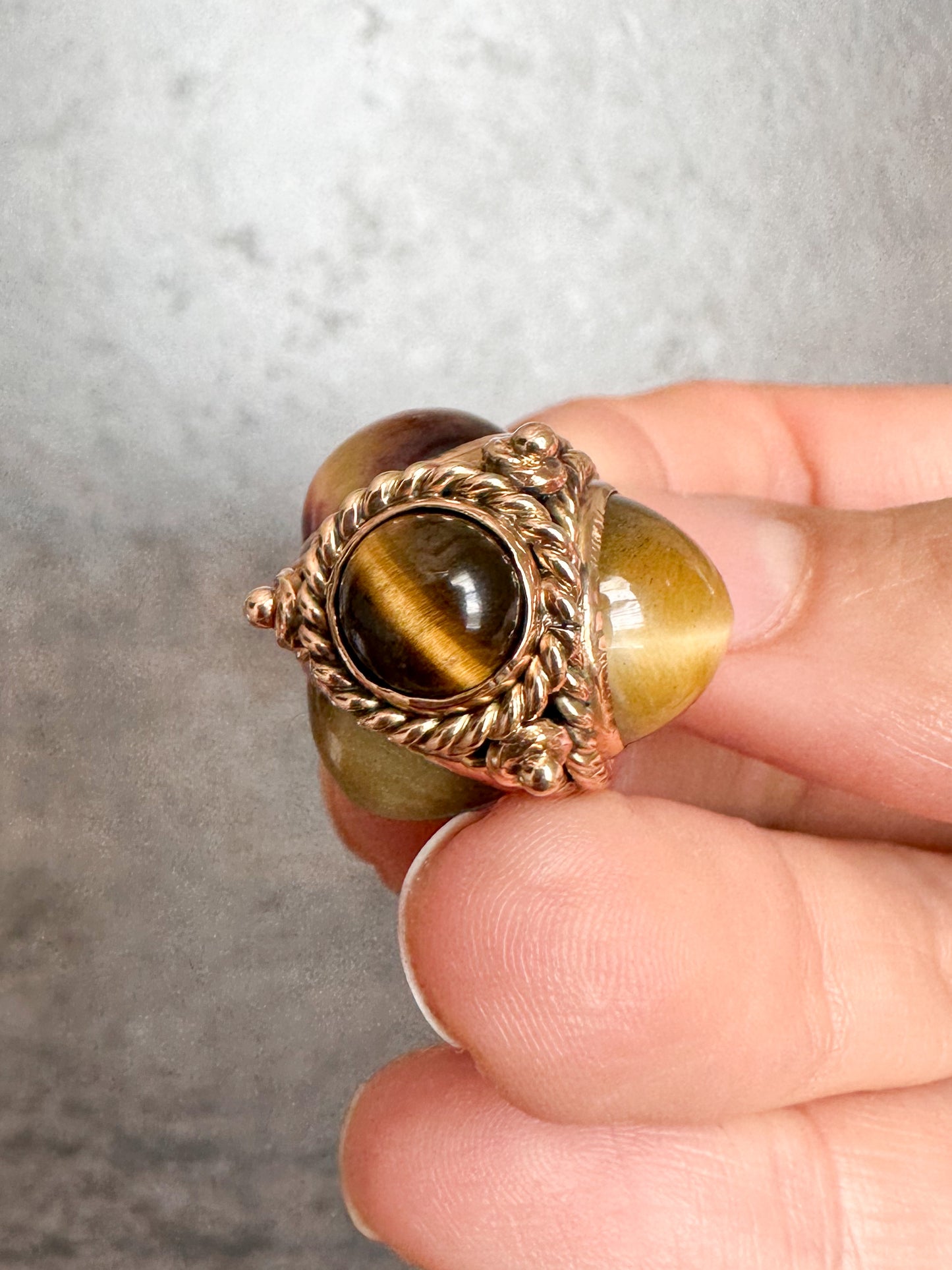 14k Tiger's Eye Pendant, circa 1960s