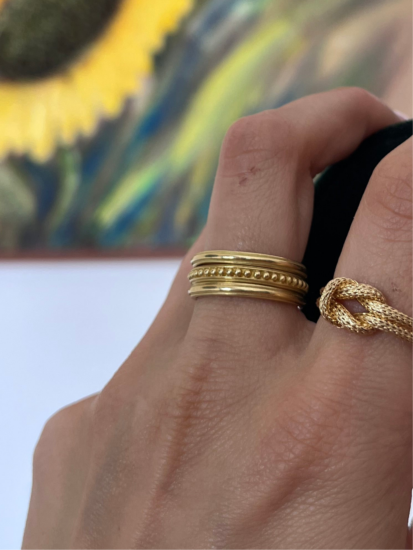 18K Triple Band- Size 6.75