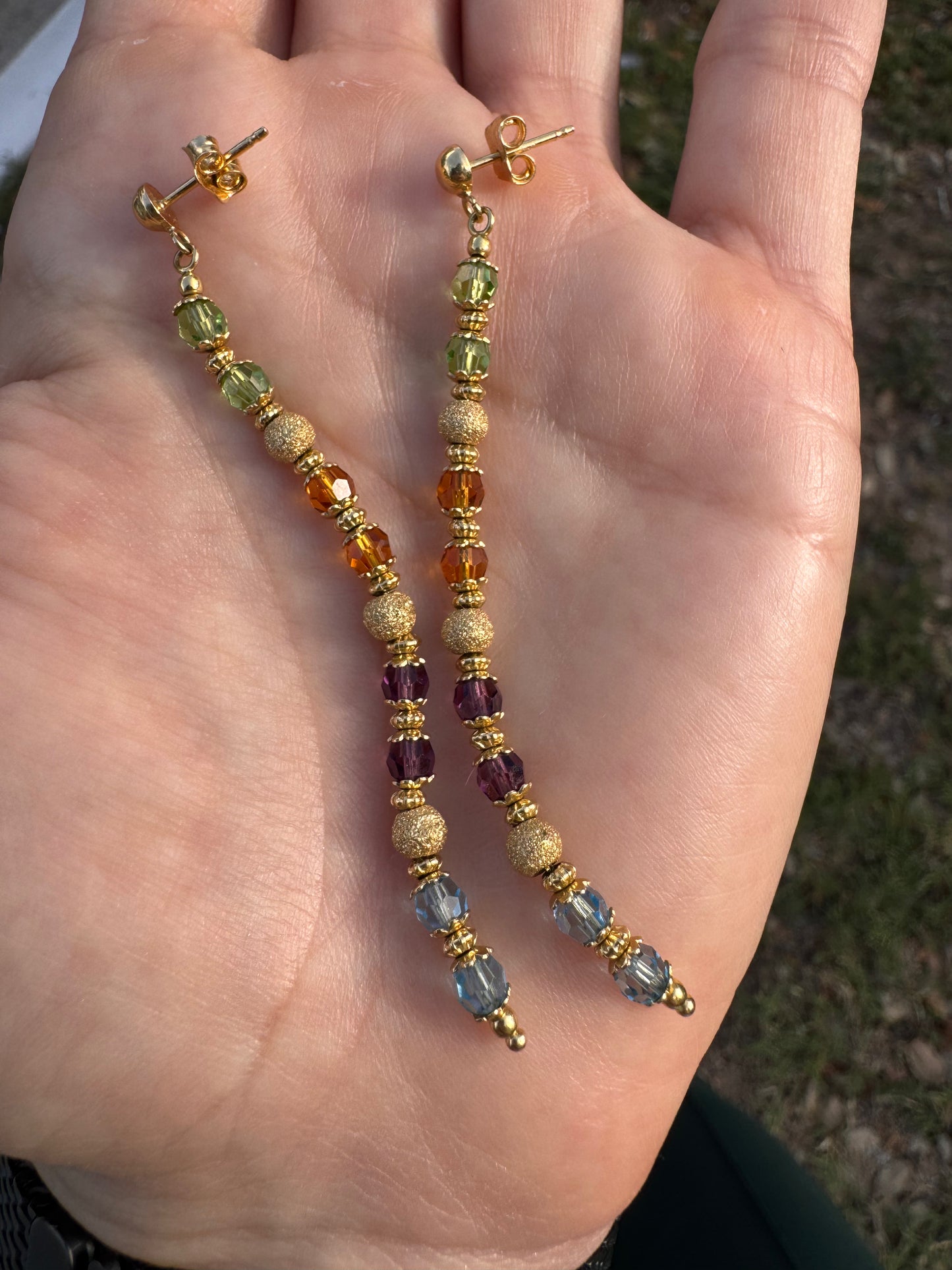 18k semi-precious Drop Earrings