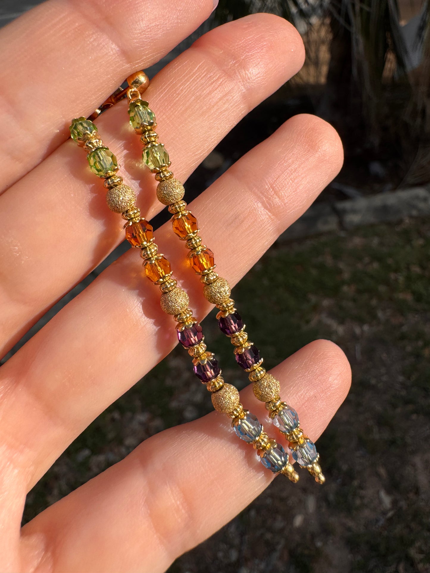 18k semi-precious Drop Earrings