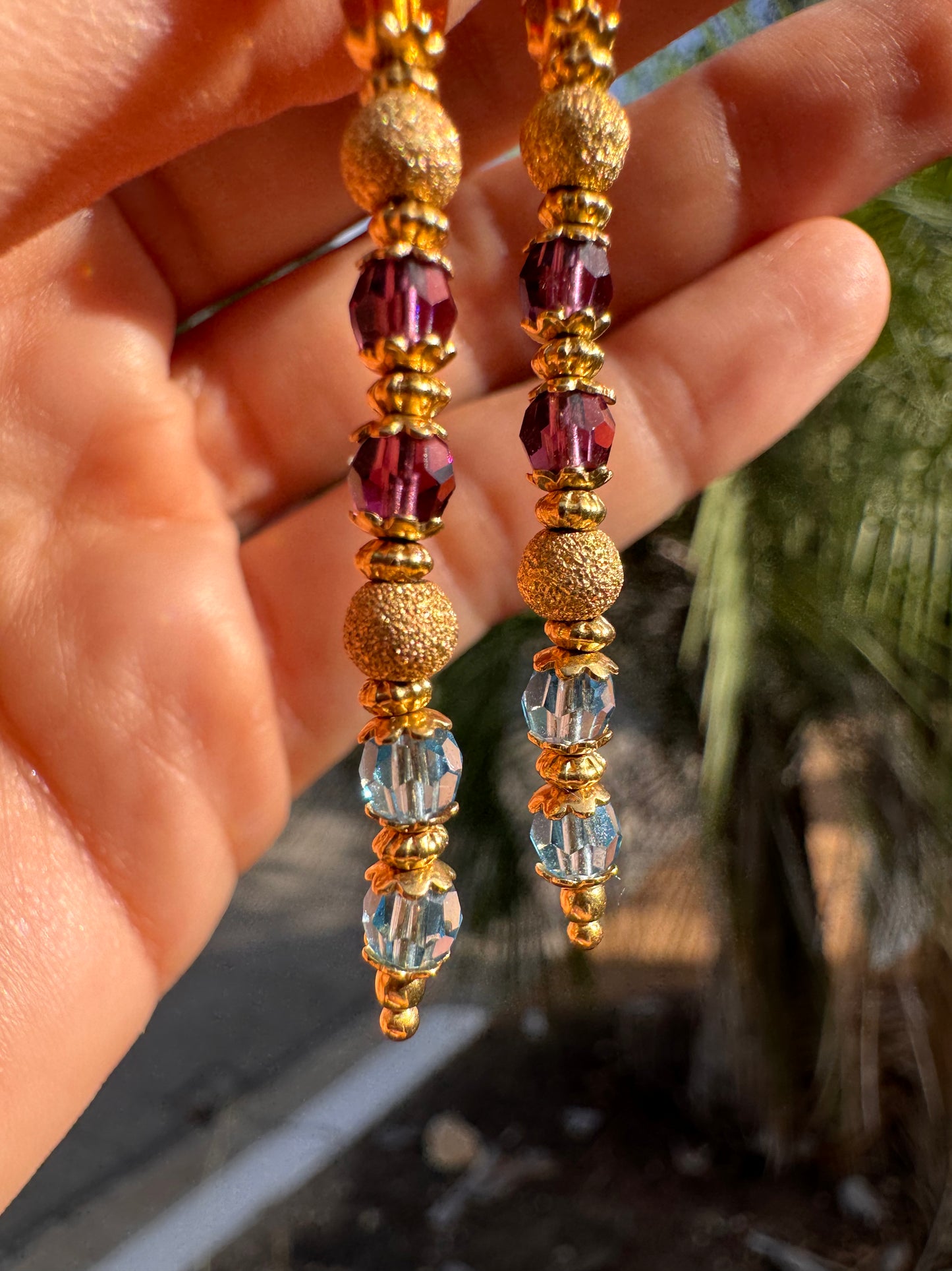 18k semi-precious Drop Earrings