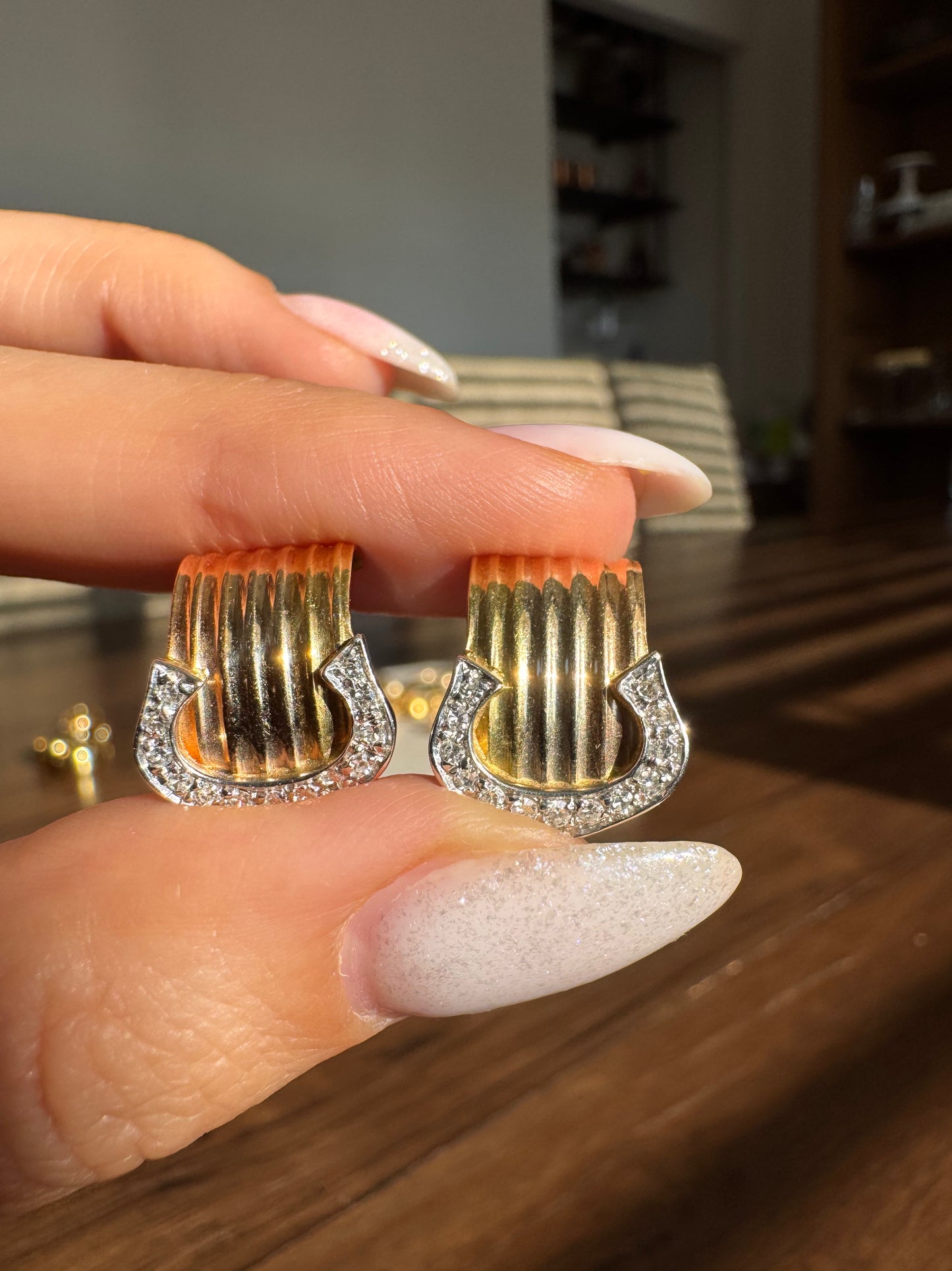 18k Buckle Earrings-clip on