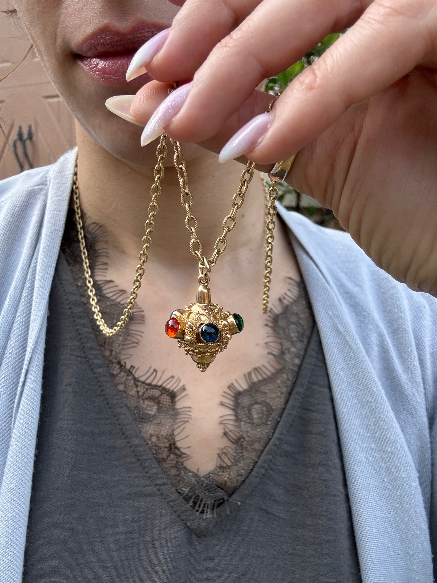 18k Etruscan Revival Sputnik Pendant