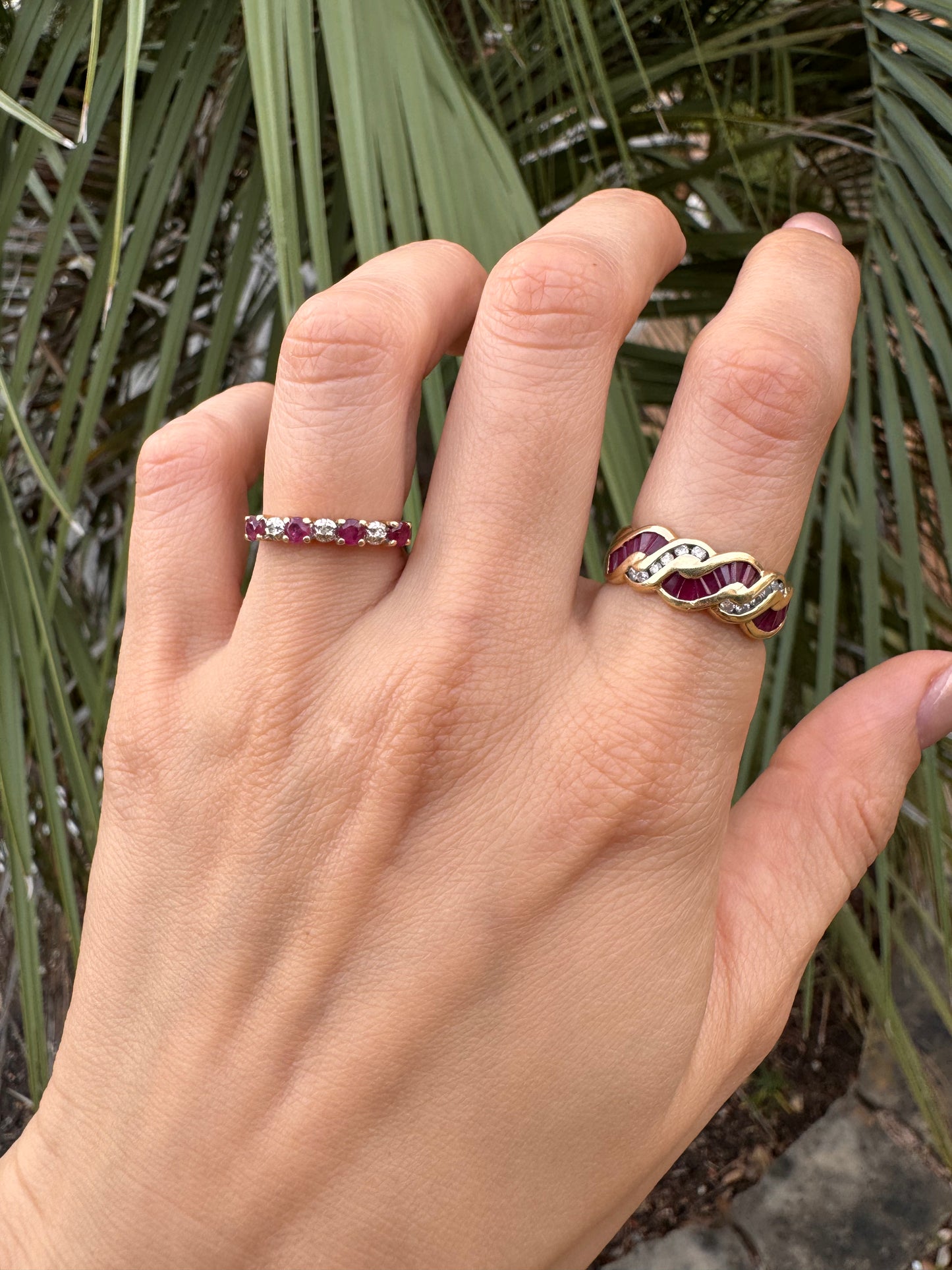 14k Ruby and Diamond Band-Size 5.75