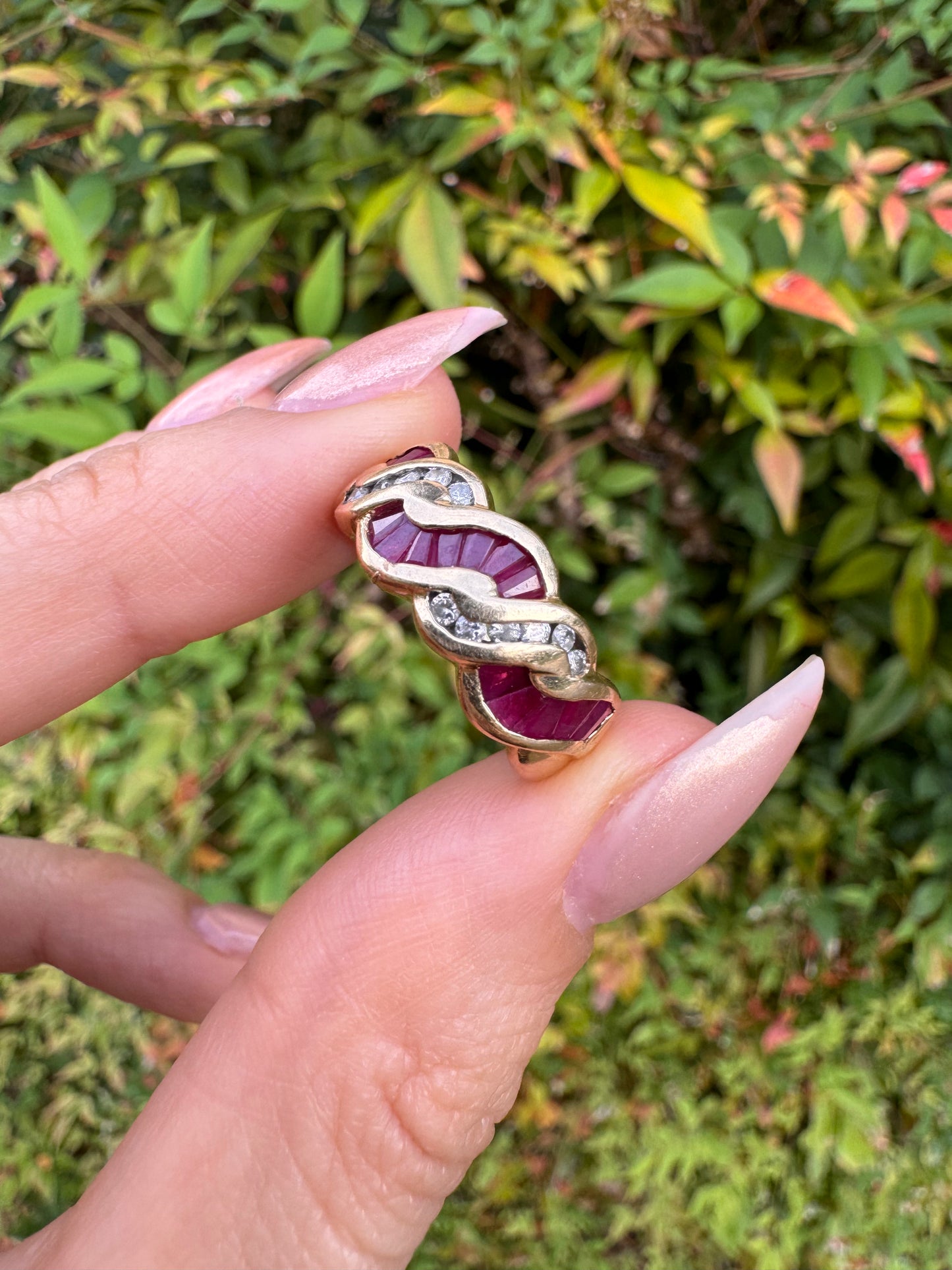 14k Ruby and Diamond Ring-Size 7