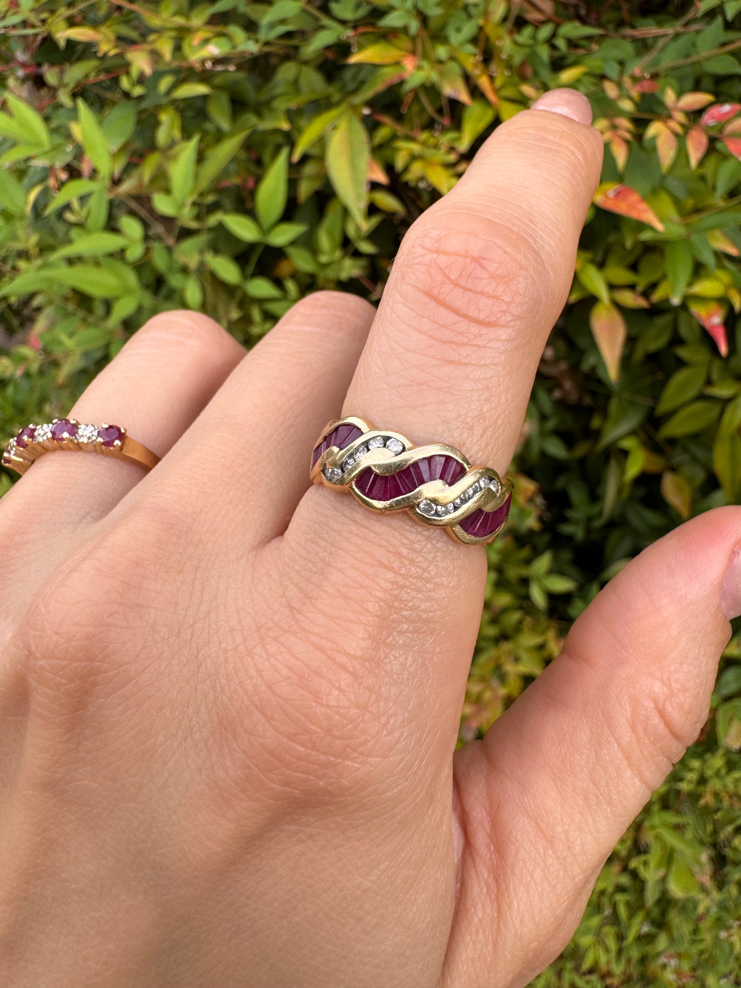 14k Ruby and Diamond Ring-Size 7