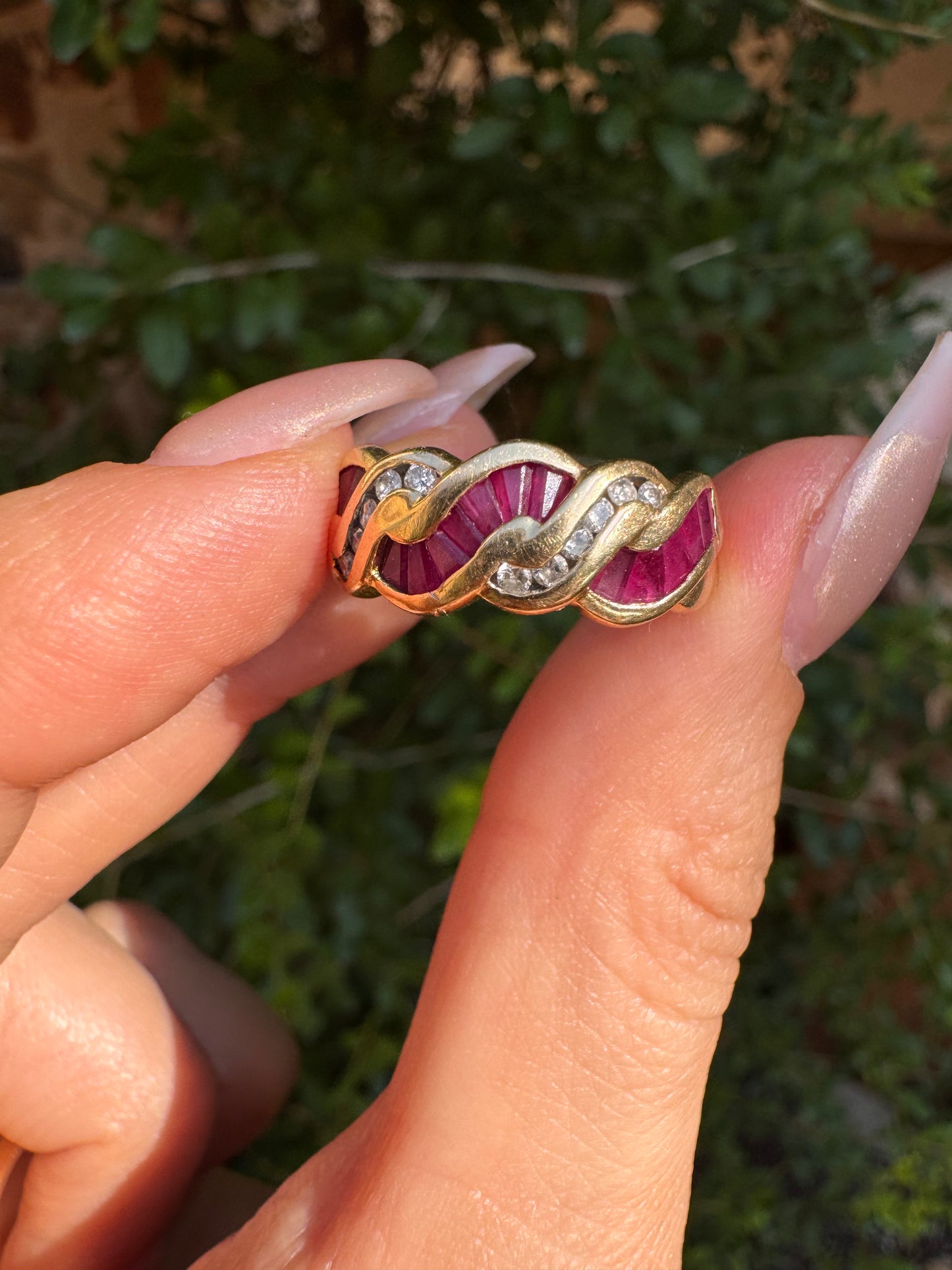 14k Ruby and Diamond Ring-Size 7