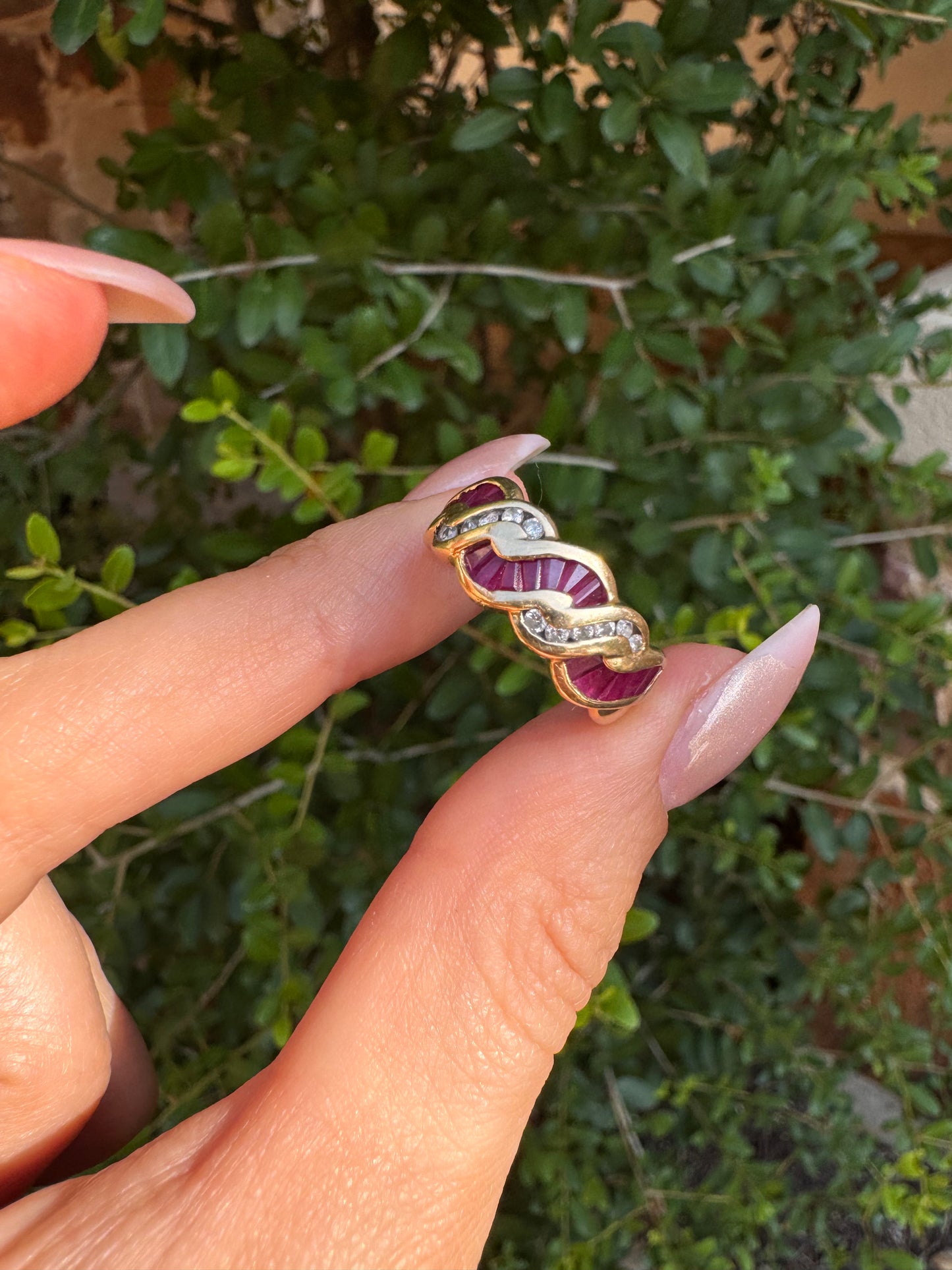 14k Ruby and Diamond Ring-Size 7