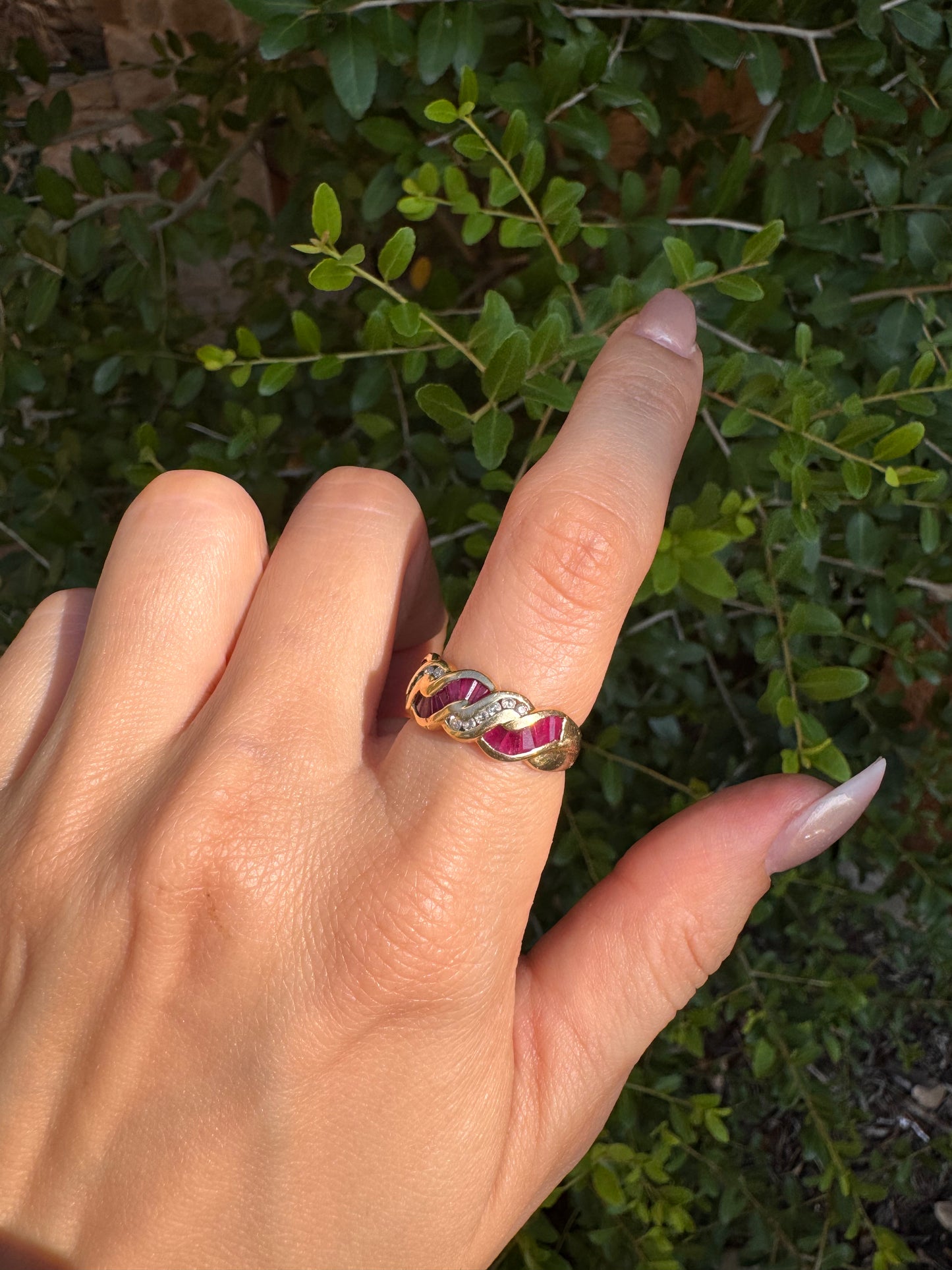14k Ruby and Diamond Ring-Size 7
