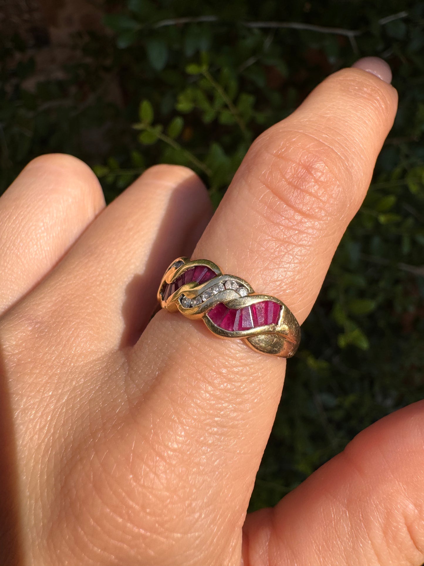 14k Ruby and Diamond Ring-Size 7