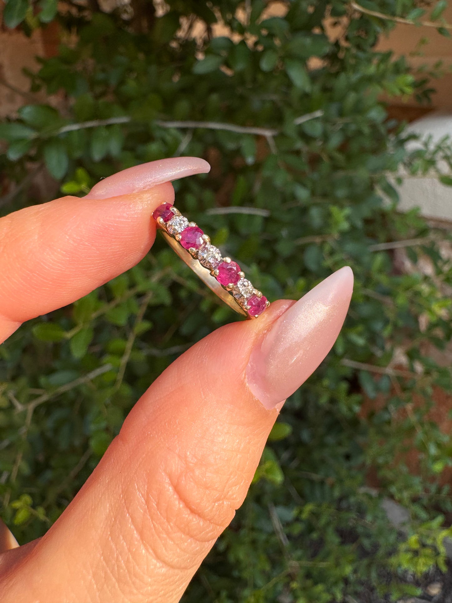 14k Ruby and Diamond Band-Size 5.75
