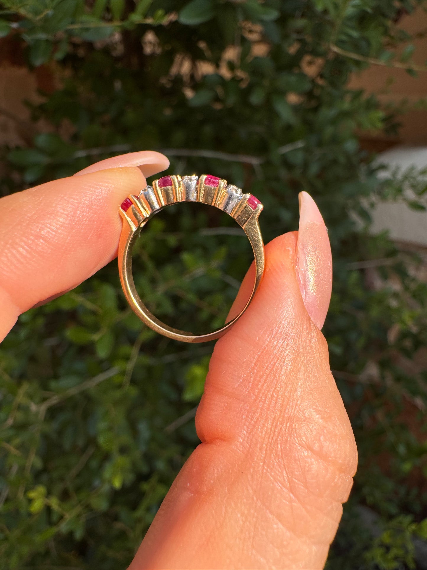 14k Ruby and Diamond Band-Size 5.75
