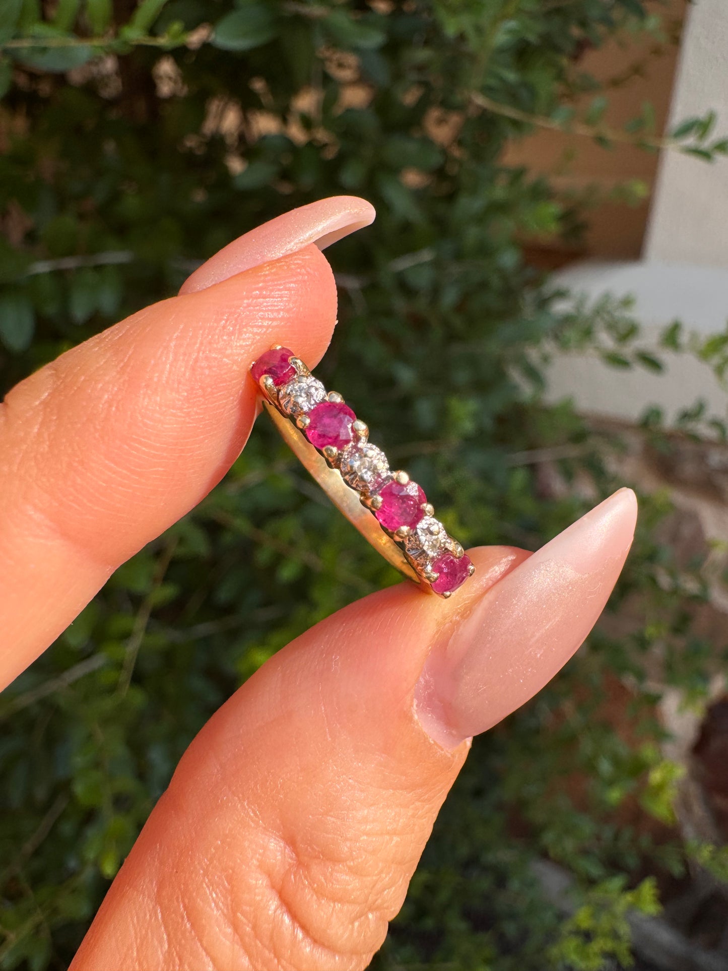 14k Ruby and Diamond Band-Size 5.75