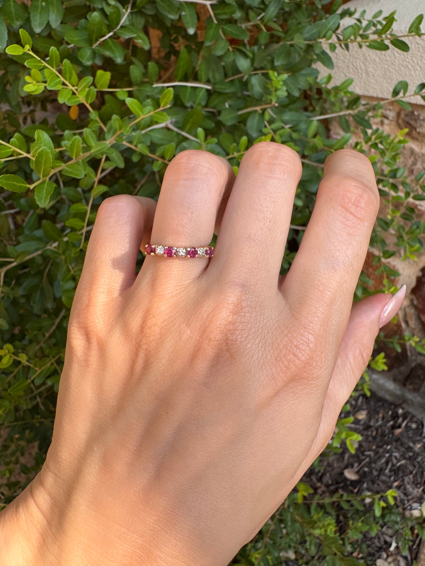 14k Ruby and Diamond Band-Size 5.75