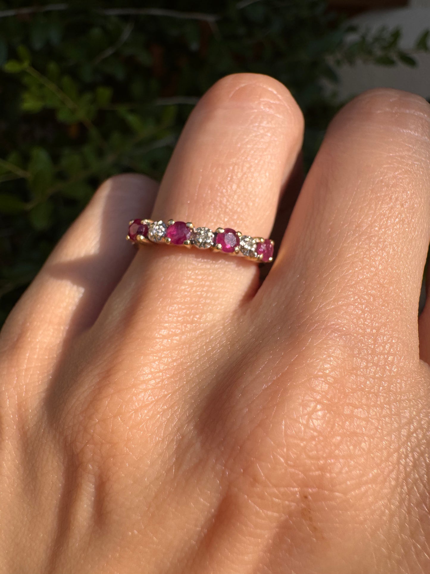 14k Ruby and Diamond Band-Size 5.75