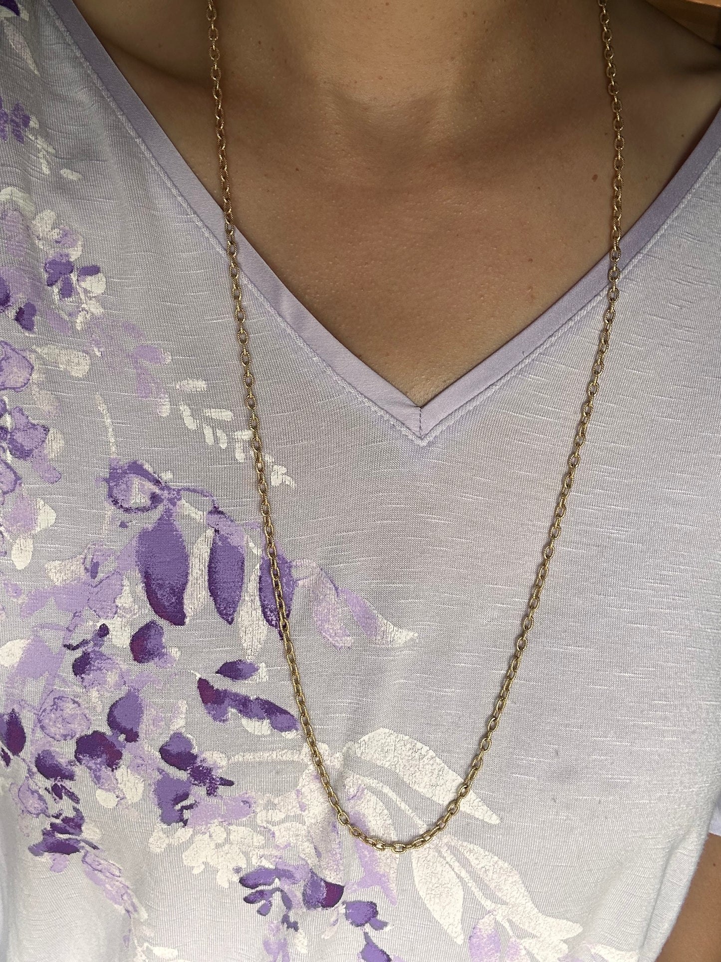 14k paperclip chain-30"