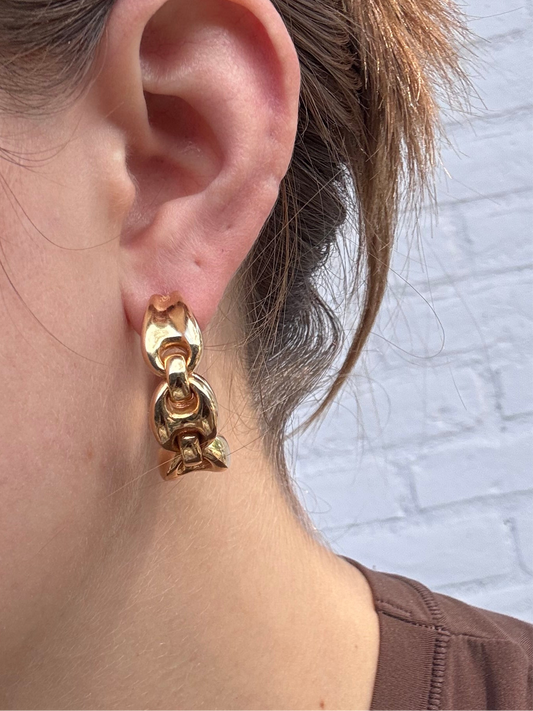 18k Puffy Mariner Hoops