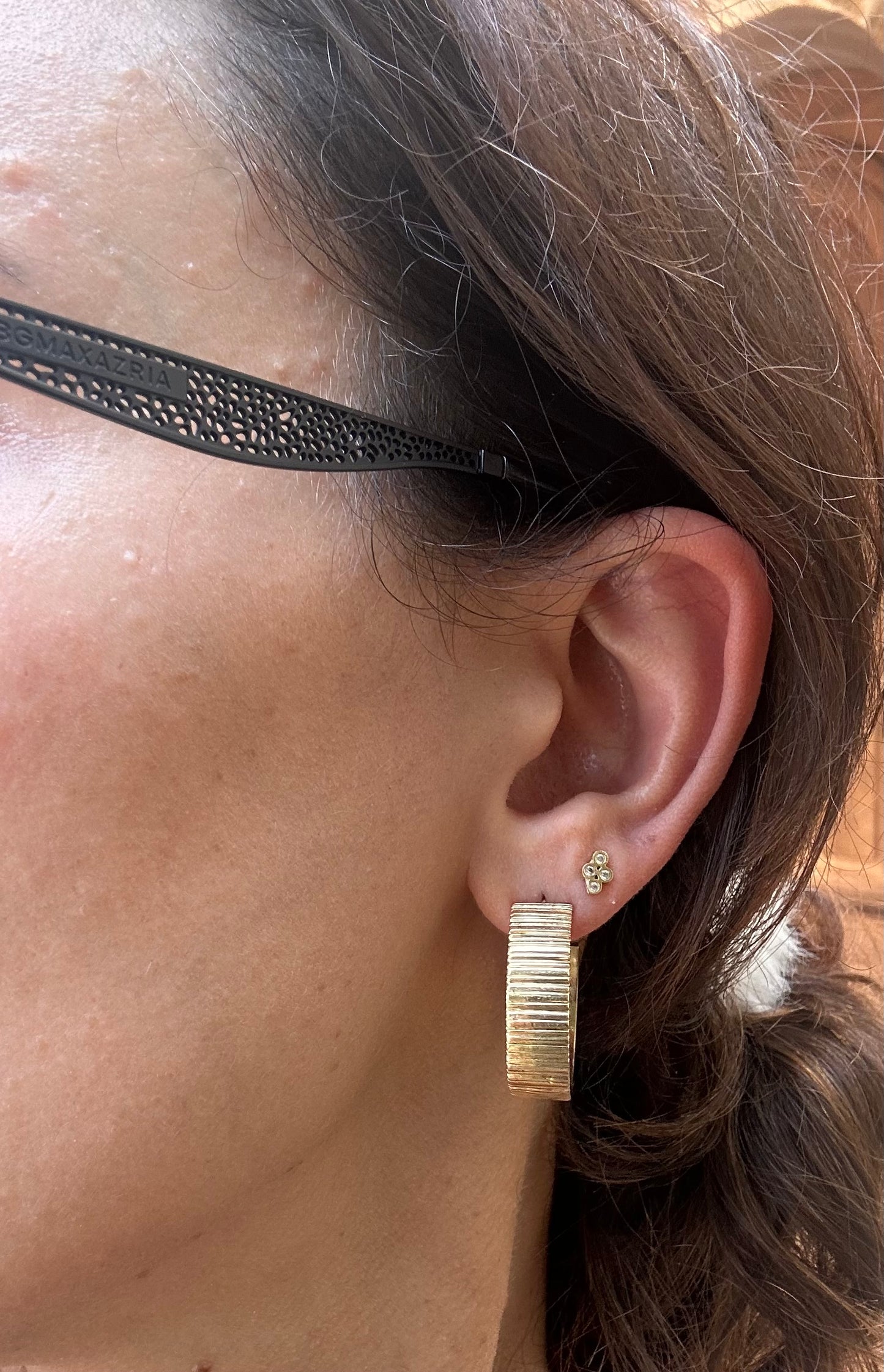 14k Ribbed Earrings
