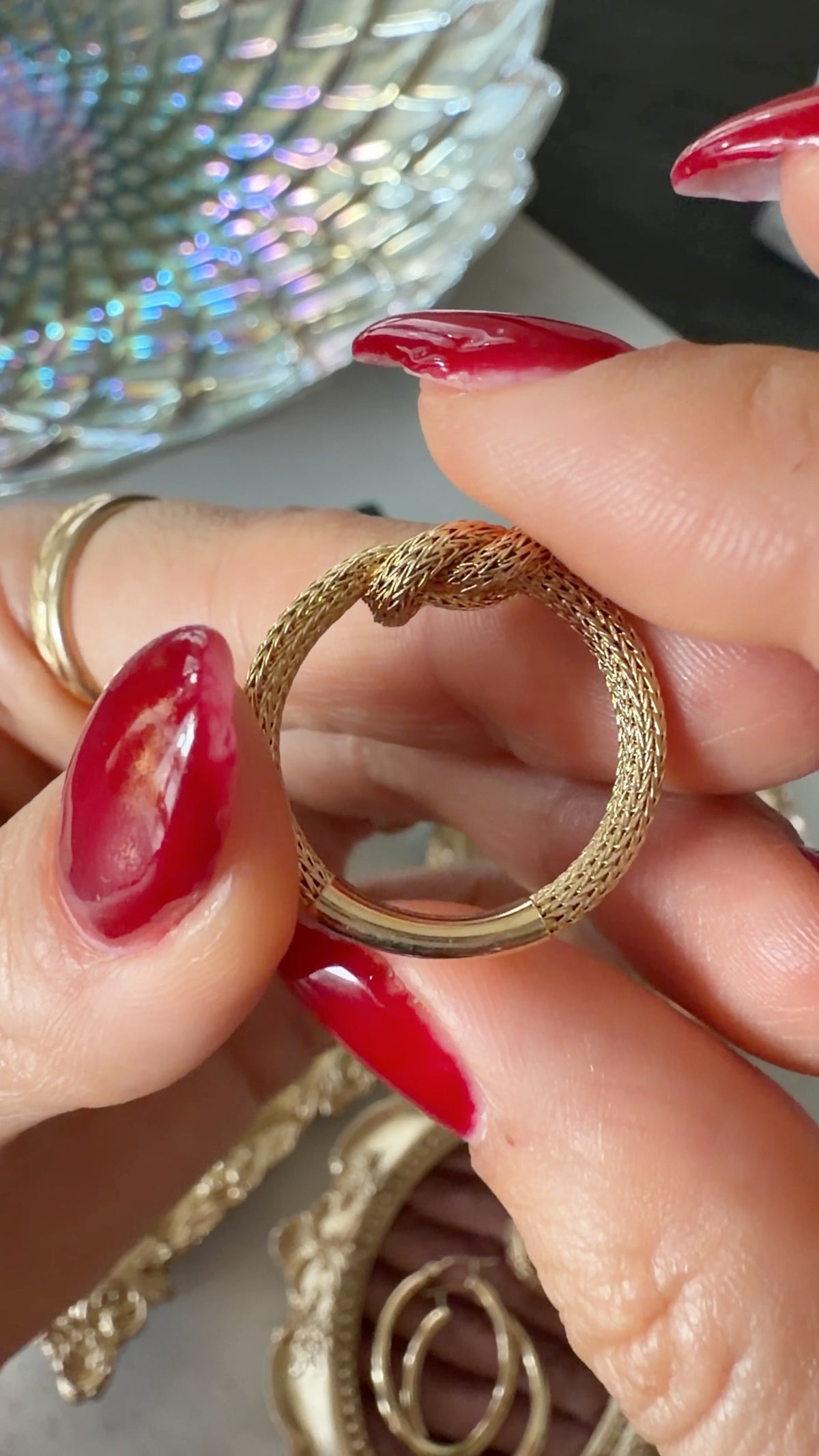 14k Knot Ring, Size 7.5, fits like 7.25