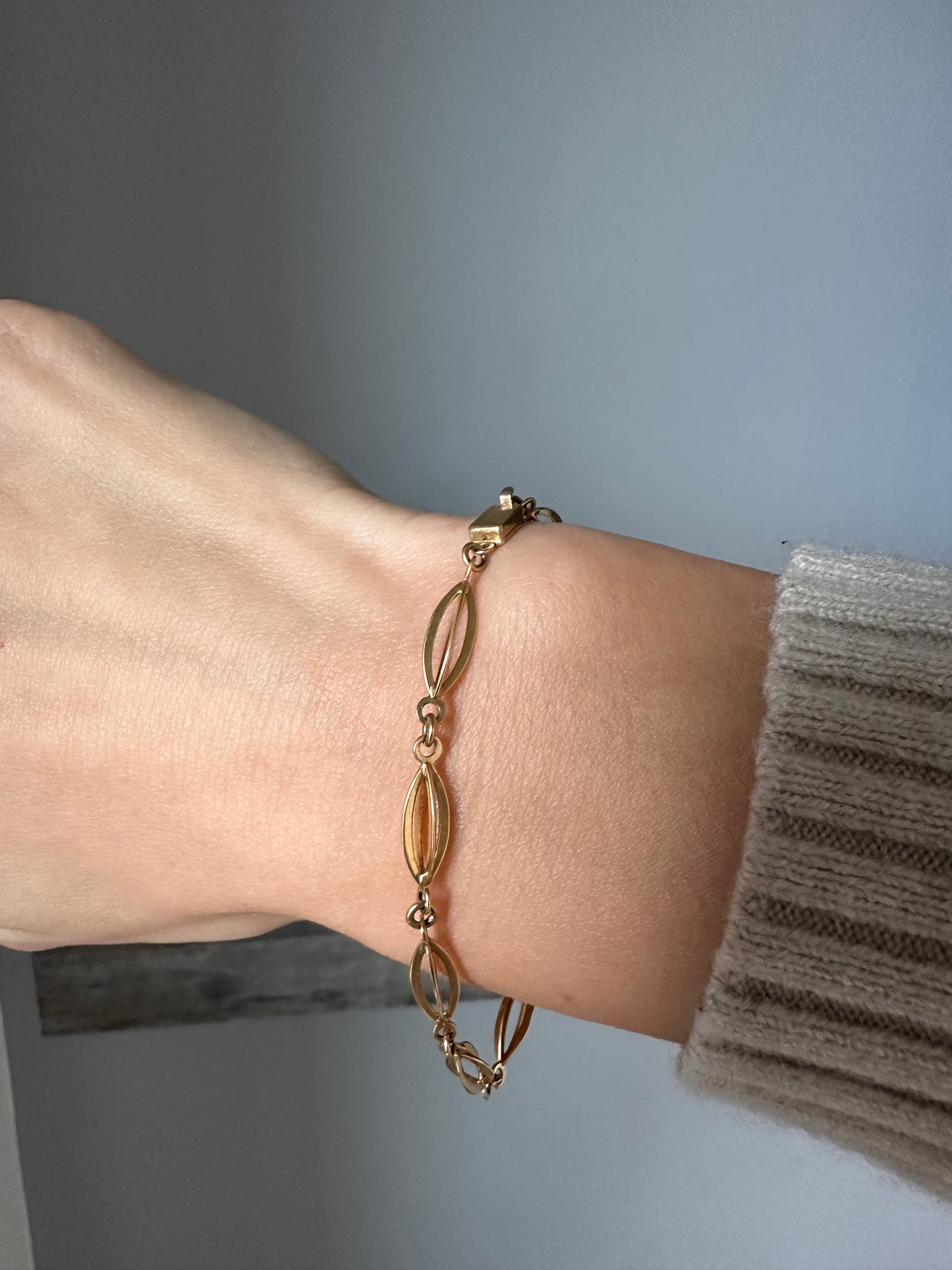 18k 7” fancy link bracelet