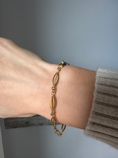 18k 7” fancy link bracelet