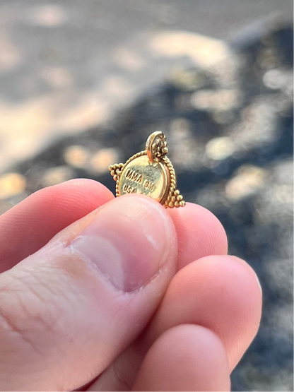 14k star sapphire cat eye with pearl