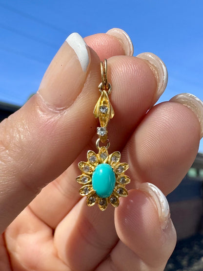 18k Turquoise Charm