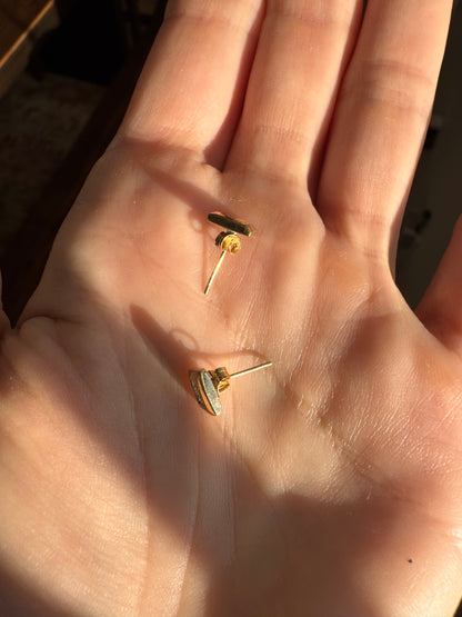14k Square Diamond Studs