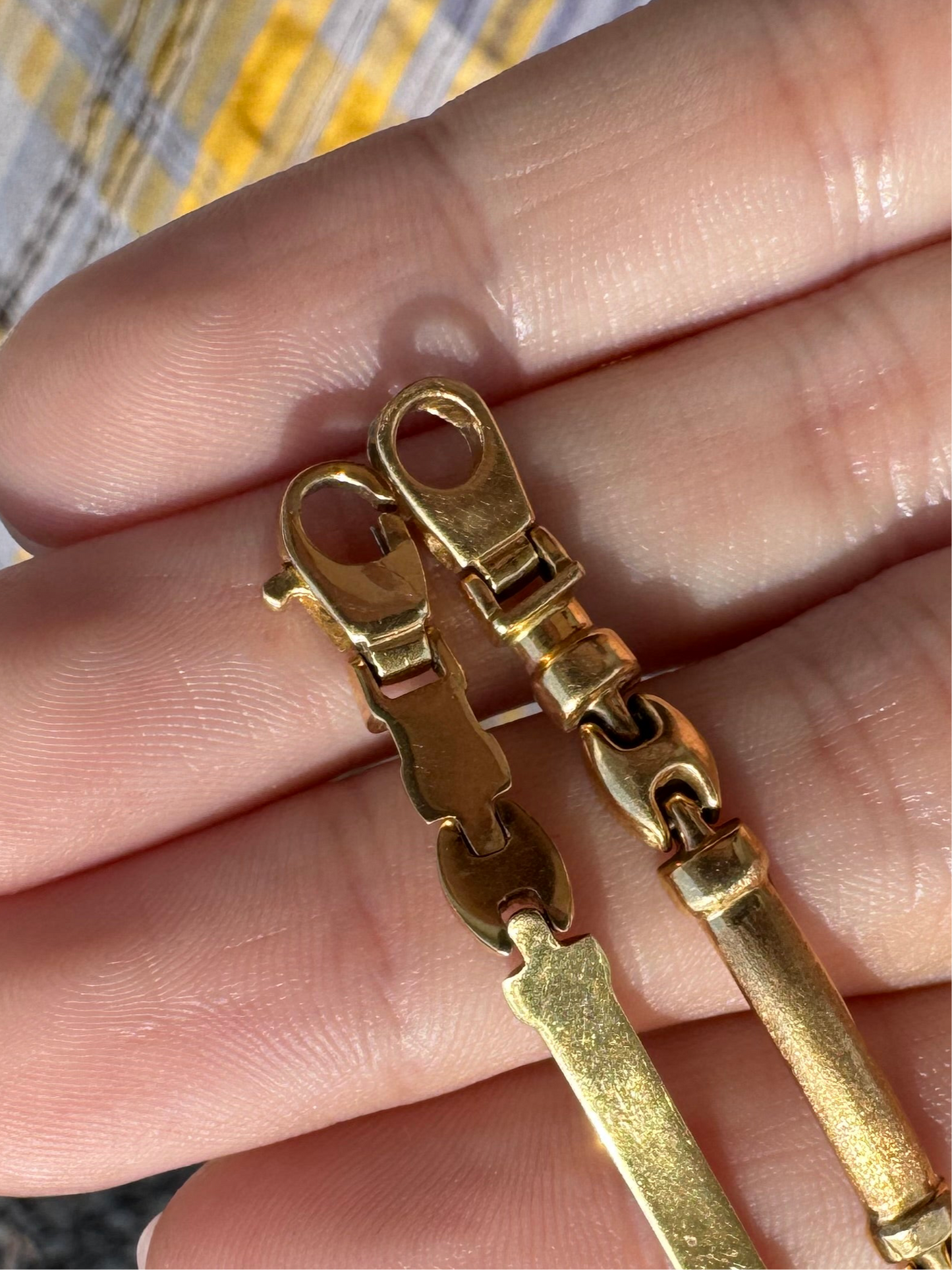 14k Mariner and Bar Bracelet