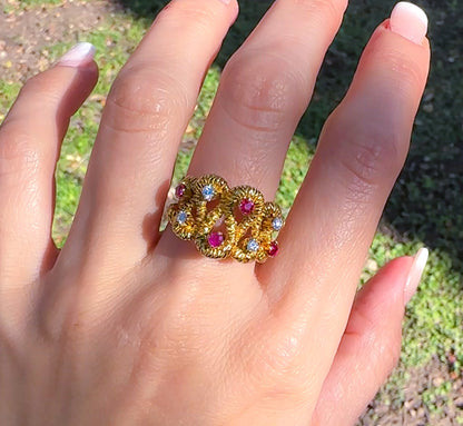18k ruby and diamond ring