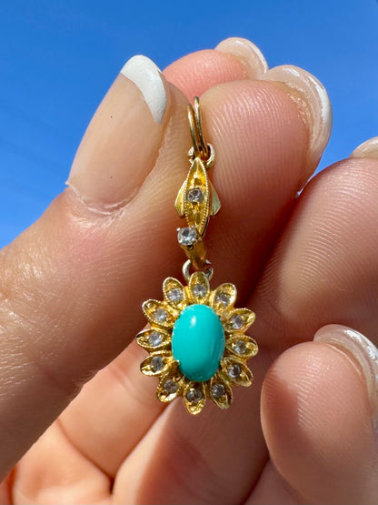 18k Turquoise Charm