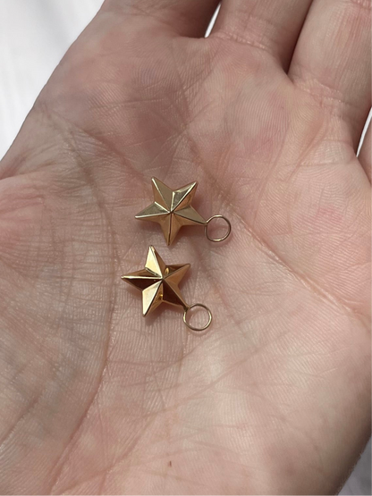 14k Star Hoop Charms