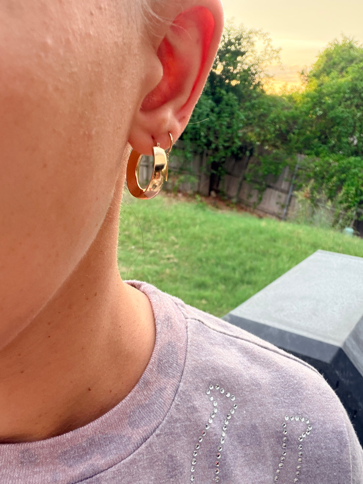14k Inverse Knife Edge Hoops