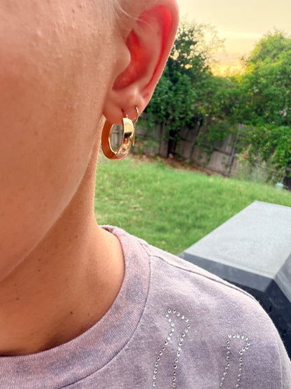 14k Inverse Knife Edge Hoops